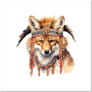 Watercolor Boho Fox #1 Posters and Art